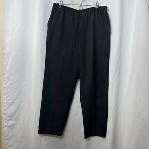 Alfred Dunner Pants Women's 14 Black Stretch Pull On Straight Casual